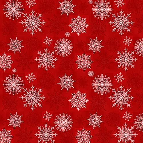 Tatil Şeridi-İskandinav İskandinav Noel Kumaşı-Kırmızı ve Gri Tatil Kumaşı-Henry Cam Kumaşlar - 11 Yağ Çeyrek Demeti, Kırmızı