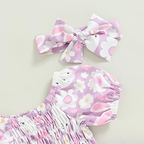Bebek Kız Önlüklü Romper Elbise Vintage Elbiseler Kabarcık Onesie Sevimli yaz giysileri Kıyafet Kafa Bandı ile