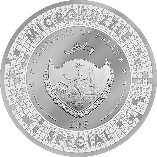 2023 DE Micropuzzle Hazineleri PowerCoin Yaratılışı Adam Özel Baskı 5 Oz Gümüş Sikke 20 $ Palau 2023 Kanıtı
