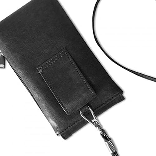 Elek İngilizce İllüstrasyon Desen Telefon Cüzdan çanta Asılı Cep Kılıfı Siyah Cep