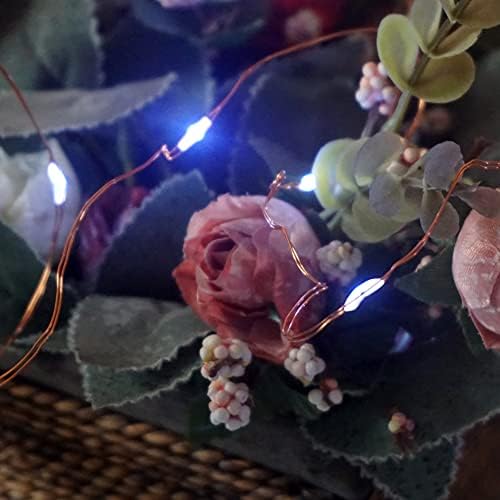 TIMIROYA bakır tel peri dize ışık pil ışletilen 6.5 ft 20 LEDs Mini peri ışıkları küçük Firefly süslemeleri için gölge kutusu