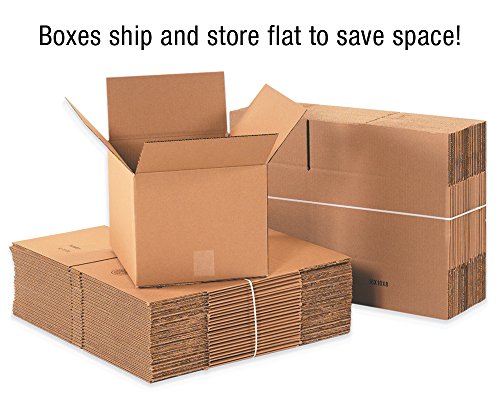 KUTU ABD Nakliye Kutuları Düz 12L x 9W x 4 H, Paketleme, Taşıma ve Depolama için 100'lü | Oluklu Mukavva Kutu