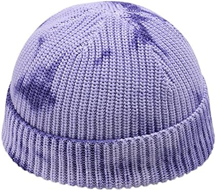 Bayan Moda Örgü Kaflı Bere Şapka Kravat boya Baskı Tıknaz Kafatası Kap Akrilik Sıcak Yumuşak Streç Kış Kayak şapkaları Unisex