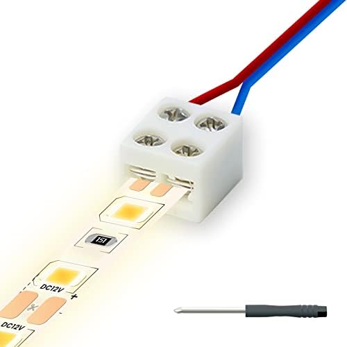 30 Adet LED bant ışık konnektörleri Lehimsiz led ışık şeridi konnektörleri Şerit ışıklar için 2 pin 8mm led konnektörler,