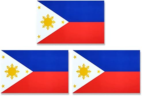 JBCD Filipinler Filipinli Bayrak Mıknatıs Çıkartması-Araba SUV Kamyon için (3 Paket, 3x5 İnç)