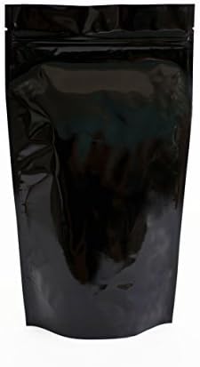 Fermuarlı Siyah Mylar Stand Up Çantalar Torbalar 6 X 9 X 3,5 inç (8 Oz) 100 adet