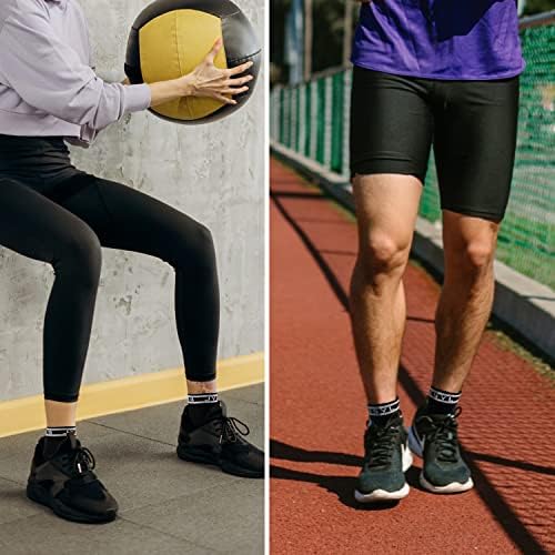BESYL Atletik Koşu Çorapları, Unisex Yansıtıcı Sıkıştırma Maraton Koşu Çorapları 3 Çift
