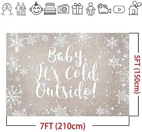Mocsıcka Kış Bebek Duş Zemin Bebek Soğuk Dış Parti Süslemeleri Afiş 7x5ft Kış Harikalar Diyarı Noel Bebek Duş Fotoğraf Arka
