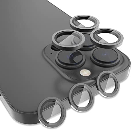 [2 takım] Metal Tam Kapak + Temperli Cam Daire Kamera Lens Koruyucu iPhone 13 Pro/13 Pro Max, HD Kamera Lens ekran koruyucu