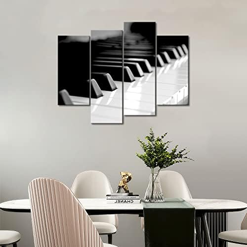 Ilk Duvar Sanatı-Siyah ve Beyaz piyano klavyesi Duvar Sanatı Boyama Resim Tuval Üzerine Baskı Sanat Resimleri Ev Dekor Dekorasyon