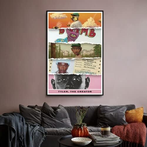 TİANGONGZAOWU Tyler Sanat Albüm kapağı Posteri ev duvar dekoru HD Baskı Rap Müzik Tuval Poster ev duvar dekoru, 16X24 İNÇ,
