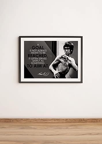 Bruce Lee Motivasyon Alıntı Posteri İlham Resim Posterler Fitness Salonu Dekor Egzersiz Karışık Dövüş Sanatları Spor Hatıra