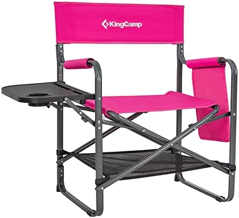 KingCamp Yönetmenleri Yan Masa Ağır Destek 300LBS Cepler ile Yetişkinler Açık Taşınabilir Katlanır kamp sandalyesi Plaj,