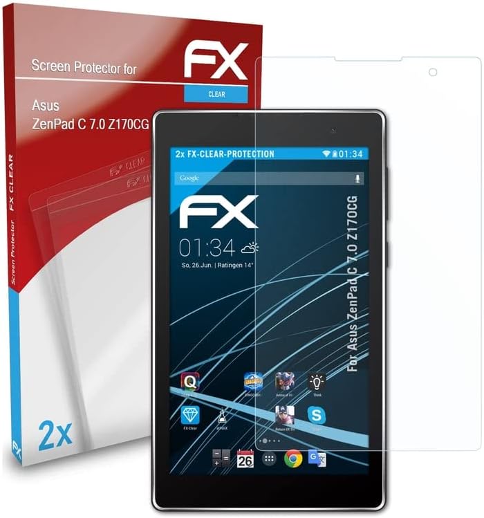 atFoliX Ekran koruyucu Film ile Uyumlu Asus ZenPad C 7.0 Z170CG Ekran Koruyucu, Ultra Net FX koruyucu film (2X)