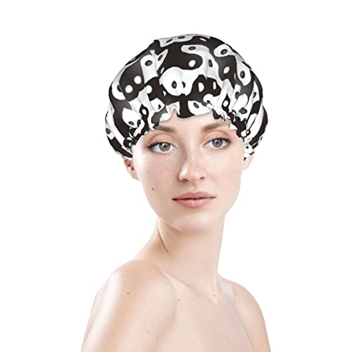 Kadınlar Kullanımlık Streç Hem Saç Şapka Tai Chi İnek Komik Çift Katmanlar Su Geçirmez Duş Başlığı banyo bonesi