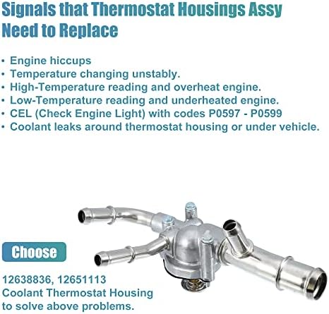 X AUTOHAUX 12638836 Motor soğutma suyu termostatı Konut Meclisi Saturn Aura 2007-2009 için Chevrolet Impala 2014-2020 için