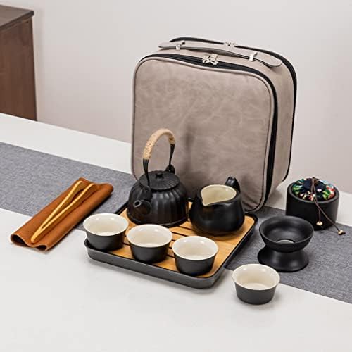 HDRZR Çömlek Seyahat çay seti Taşınabilir Hediye Demlik Çin Teaware Retro Bardak Iş Arkadaş için (Renk: D, Boyutu: gösterildiği