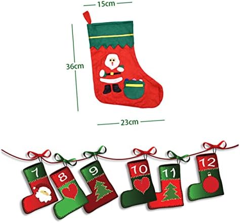 ISMARLAMA 4 adet Chrismas Çorap Santa Mevcut Çuval Noel Ağacı Kolye Çorap Noel Tedavi Çorap Çanta Noel Asılı Hediye Çorap