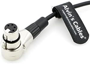 Alvin'in Kabloları Lüks D Tap XLR 4 Pin Dişi Sağ Açı Güç Kablosu ARRI kamera monitörü