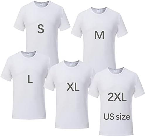ORJ 5 Paket Polyester Yetişkin Tişörtleri Süblimasyon Beyaz Boş Ekip Boyun Erkekler kısa kollu tişört S 2XL Combo