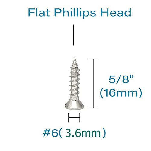 6x5 / 8 Ahşap Vidalar 304 Paslanmaz Çelik Phillips Düz Başlı Vidalar akıllı vidalar 100 Adet.