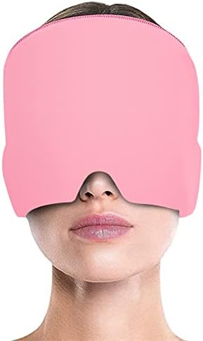 Kafa Jel Buz Kapağı, Migren Giderici Kapak Soğuk, Soğuk Terapi Buz Kafa Sarma Buz Paketi Maskesi, Soğuk Kapak (Siyah 360°Jel