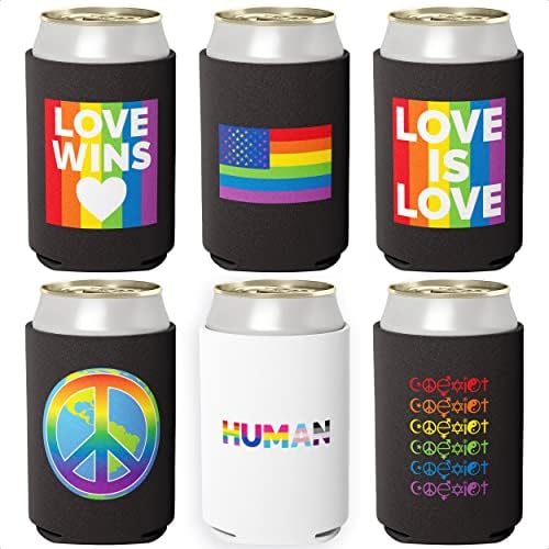 Süper Canlı, Gurur Duy LGBTQIA Coolies 6 Adet Set. Gay Pride Premium Soda Soğutucu Paketi Olabilir. Pop, Şarap Soğutucuları,