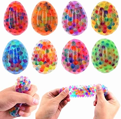 Cenmeytoy 8 Paket paskalya yumurtaları Stres Topları stres oyuncakları, 8 Renkler Squishy sıkma Topu Oyuncaklar Çocuklar