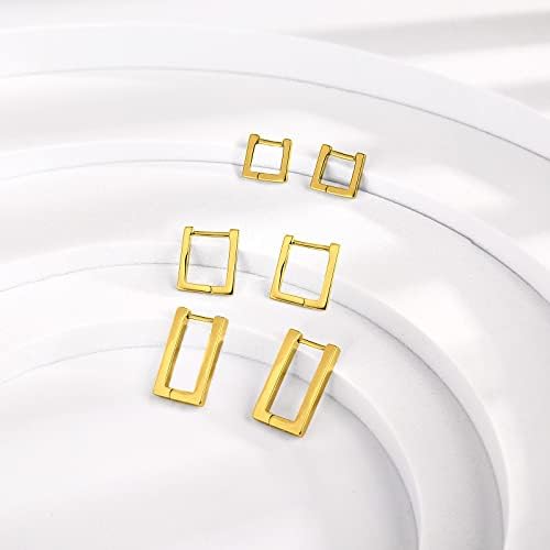 Büyük bir değer Gold Hoop Earrings Sets Women: 3 Pairs Gümüş Küçük Huggie Kıkırdak Çemberler Hipoalerjenik Takı Küçük Kız