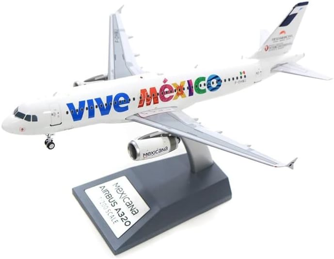 Uçak içi 200 Mexicana Airbus A320-200 F-OHMJ Vıve Meksika Standı ile Sınırlı Sayıda 1/200 DİECAST Uçak Önceden Yapılmış Model