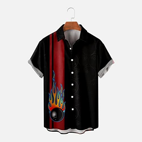 Zpervoba Erkek Baskılı Hawaii Gömlek Kısa Kollu Düğme Aşağı Plaj Gömlek Paketi T Shirt Erkekler için