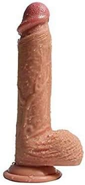 Gerçekçi Dildos Cilt Gibi Hissediyor, eller serbest oyun için vantuzlu 13 inç şeffaf yapay Penis, Vücut için güvenli malzeme