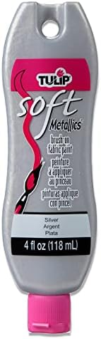 12'li Paket: Tulip ® Soft Metallics ® Gümüş Fırçalı Kumaş Boyası