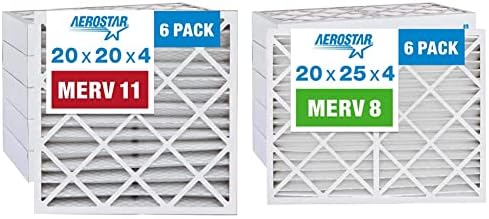 Aerostar 20x20x4 MERV 11 Pileli Hava Filtresi, AC Fırın Hava Filtresi ve 20x25x4 MERV 8 Pileli Hava Filtresi, AC Fırın Hava