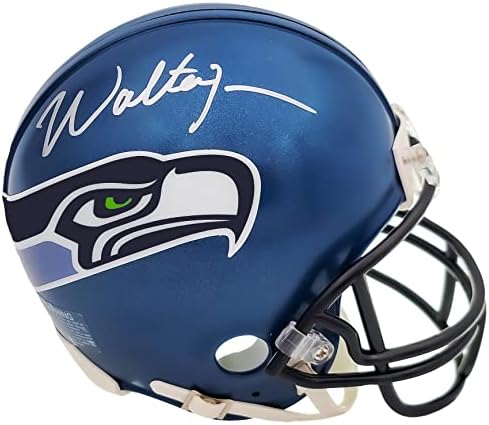 Walter Jones İmzalı Seattle Seahawks Mavi Mini Kask MCS Holo Stok 203083-İmzalı NFL Mini Kasklar