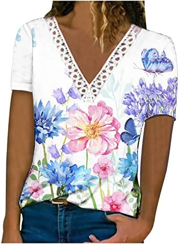 Kadın Rahat Giyim Uzun Kısa Kollu Dantel Pamuk V Boyun Çiçek Grafik Düğme Aşağı Ceket Kazak Kızlar için