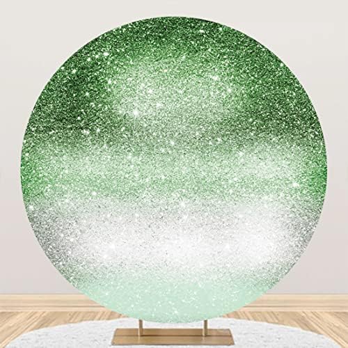 Yeele 7.5x7. 5ft Degrade Glitter Açık Yeşil Yuvarlak Arka Plan Pırıltılı Yeşil Yuvarlak Zemin Standı Kapak Çocuklar Yetişkinler