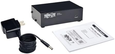 Tripp Lite 2-Port VGA Splitter Sinyal Güçlendirici ile Yüksek Çözünürlüklü Video, 350 MHz, 2048x1536 (HD15 M / 2xF) (B114-002-R)