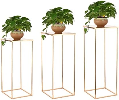 Metal Uzun Boylu Bitki Standı Kapalı Altın, köşe Bitki Kapalı Bitkiler için Duruyor, Oturma Odası Düğün Partileri Dekor için