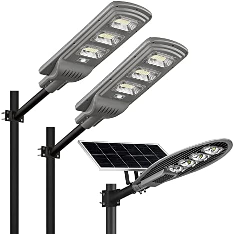 Lovus Açık Güneş Sokak lambaları, 6000K Açık Güneş Enerjili Sokak Lambası Garaj, Otopark, Araba Yolu için Şafak Vakti