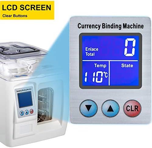VEVOR Banknot Ciltleme Makinesi, 1.5 s / Bir Kez, Otomatik Para Bağlayıcı w/LCD Ekran ve Düğme Kontrolleri, Fatura Çemberleme