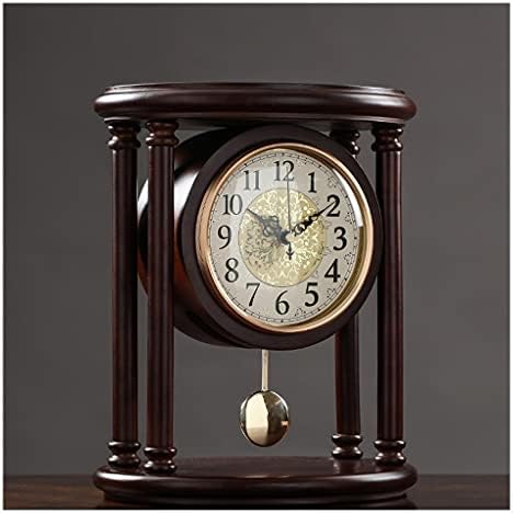 UXZDX Vintage Retro Ahşap Masa Saati Oturma Odası Büyük Masa Saati Sarkaçlı saat Masaüstü Ev Masa Saati Dekorasyon Hediye