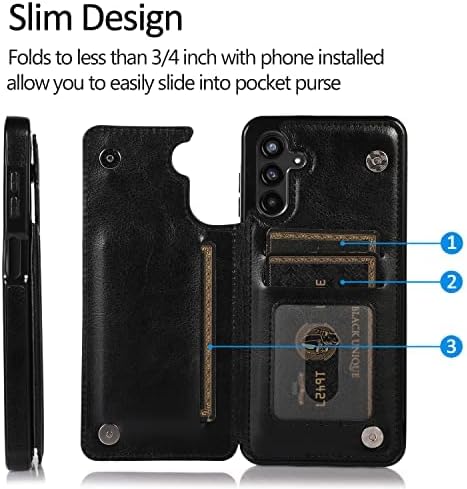 UEEBAI Cüzdan Kılıf Samsung Galaxy A54 5G, Kart Yuvaları ile ince PU Deri Kılıf Kickstand Manyetik Toka Dayanıklı Darbeye