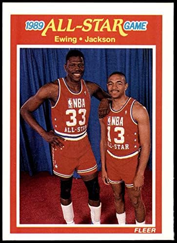 1989 Fleer 167 Yıldız Patrick Ewing / Mark Jackson New York Knicks (Basketbol Kartı) NM Knicks