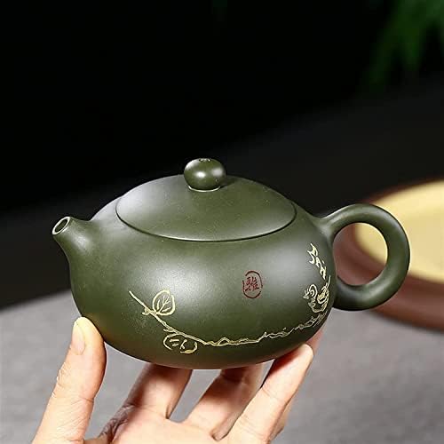 Modern Çaydanlıklar Mor kil saksı Ham Cevher Yeşil Kil Tam El Yapımı Düz Xishi Pot Yapımı Yeşil Çamur Drinkware çay seti