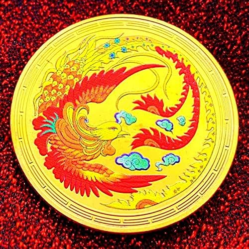 Cryptocurrency Phoenix Nirvana Sihirli Yüz Kuşlar Hediye Altın Kaplama hatıra parası Kopya Para Koruyucu Kılıf ile Kişisel