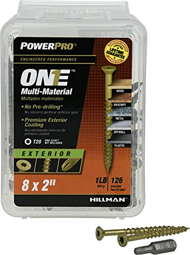 PowerPro Premium One Çok Malzemeli Düz Başlı Vidalar, Epoksi Kaplı Çelik, Ahşap, Metal, Beton, Alçıpan ve Plastik, Bronz,