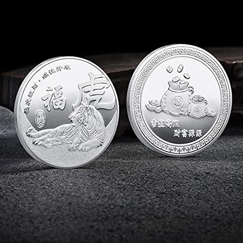 Hatıra parası Altın Kaplama Gümüş Kaplan Yılı hatıra madalyası Şanslı Cryptocurrency 2021 Sınırlı Sayıda Toplayıcı Sikke
