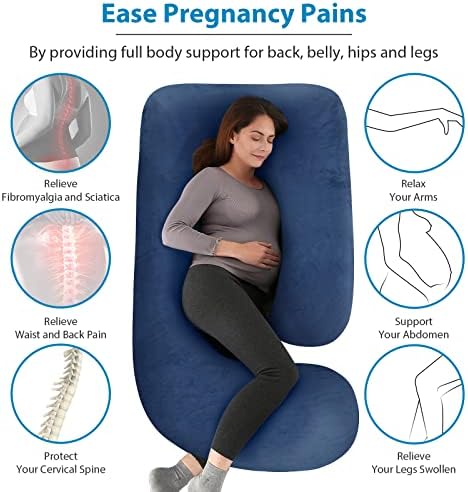 BATTOP Gebelik Yastıkları Çıkarılabilir Yıkanabilir Kapaklı Uyku için Tam Vücut hamile yastığı, Sırt Desteği, Kalçalar, Bacaklar,