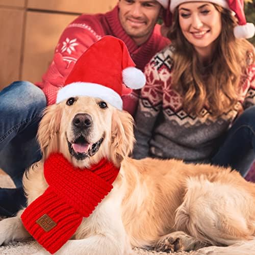 4 Adet Noel Köpek Santa Şapka ve Eşarp Noel Köpek Kostüm Seti Noel Giyim Noel Köpek Eşarp Pet Köpek Santa Şapka Kış Tatili